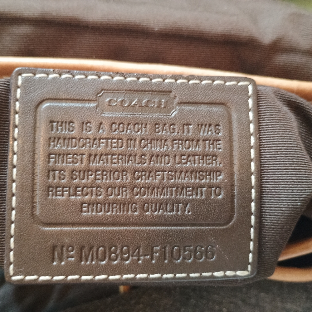 Coach Brown Signature Canvas Turn Lock Crossbody Bag - Picture 2 of 5